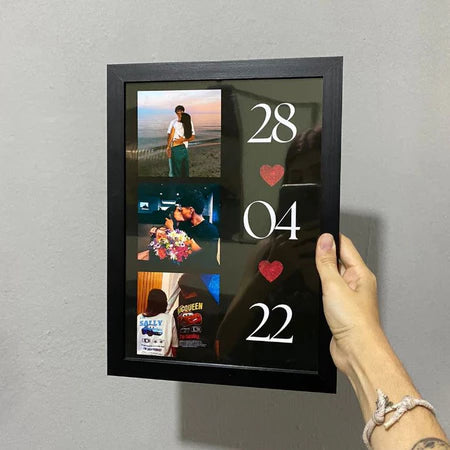 Quadro Memórias do Nosso Amor – Fotos + Data Personalizada