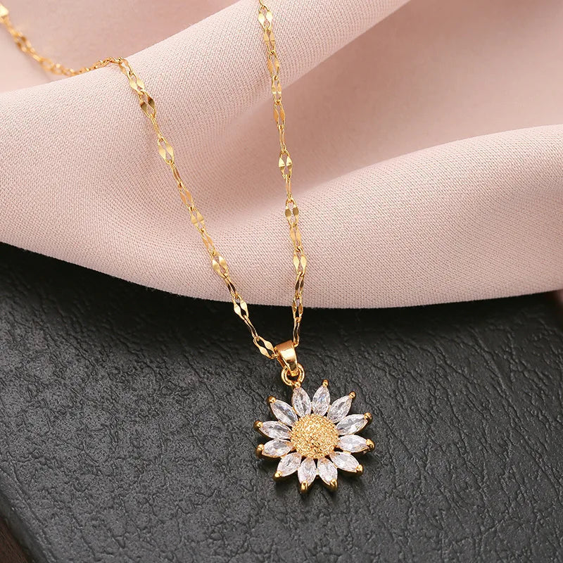 Colar Flor do Sol 🌻 – Laço de amor banhado a ouro 18K + Caixa Presente Luxuosa