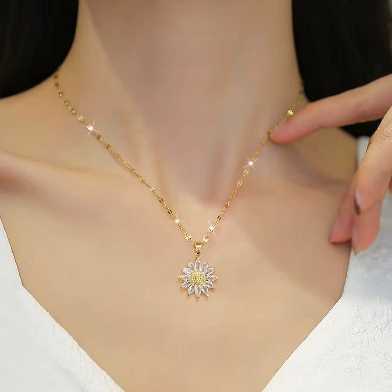 Colar Flor do Sol 🌻 – Laço de amor banhado a ouro 18K + Caixa Presente Luxuosa