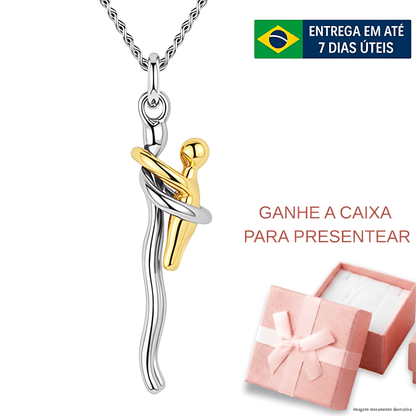 Colar Abraço Materno – Laço de amor banhado a ouro 18K