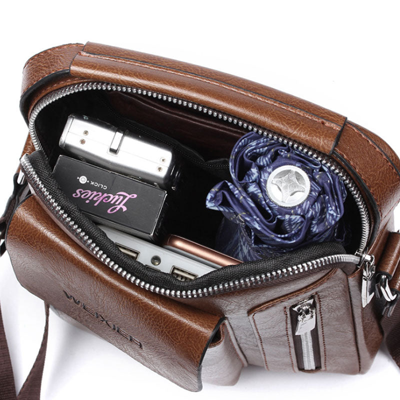 Bag Transversal de Couro Masculina