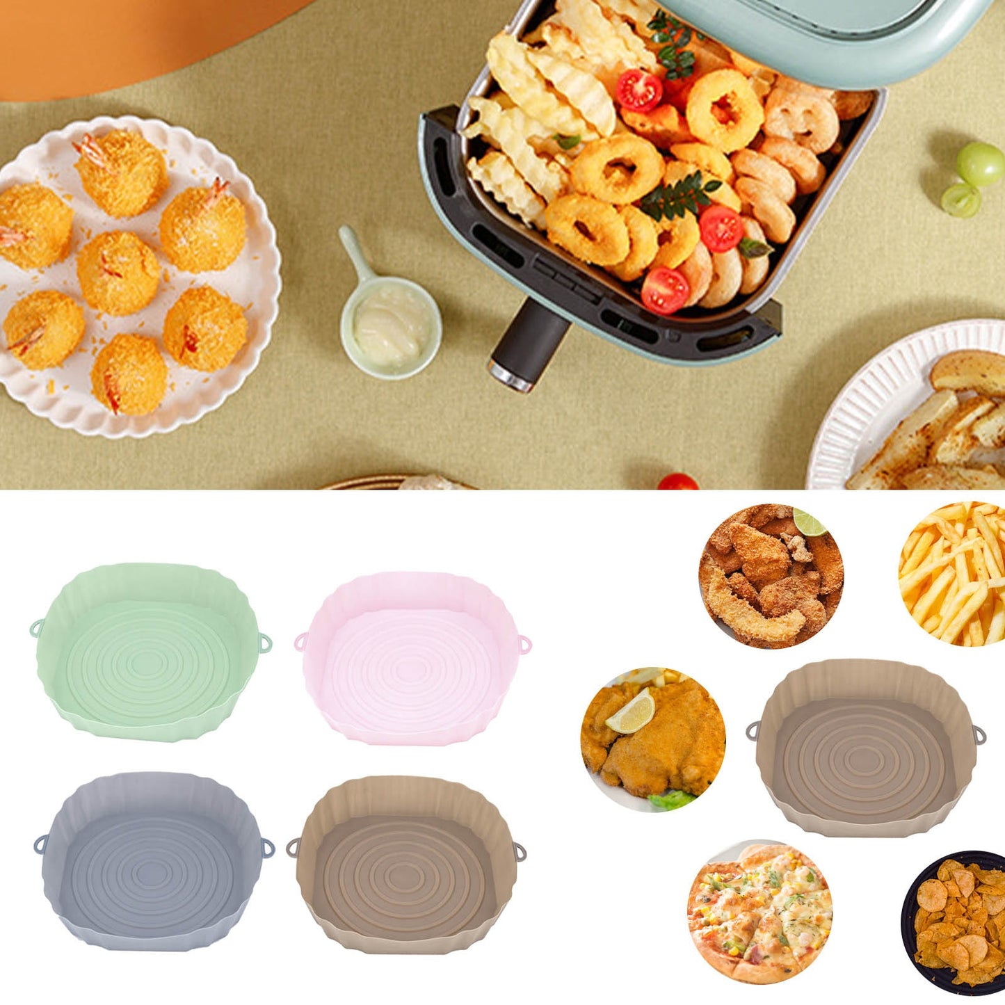 Silicone Para Air Fryer Reutilizável - Na compra de uma ganhe outra totalmente grátis