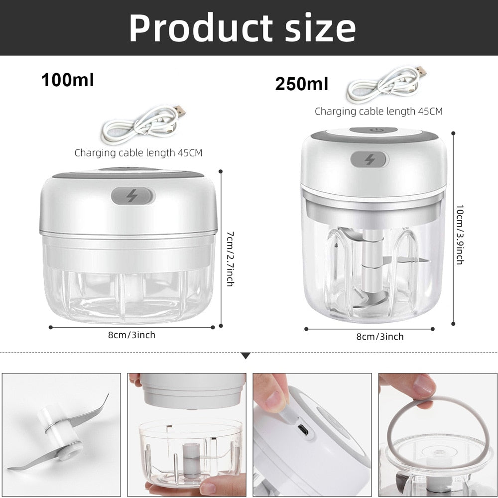 Fatiador elétrico portátil recarregável - 250 ml