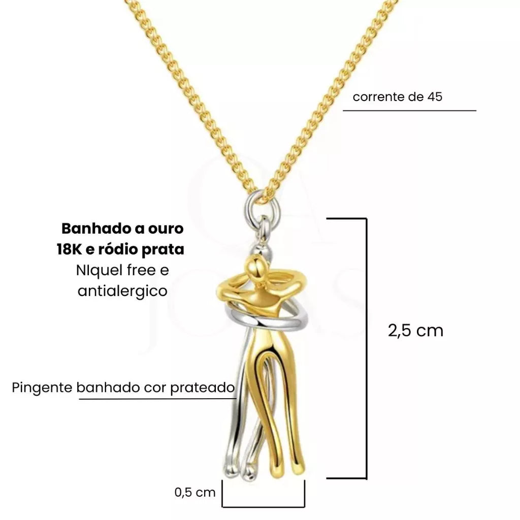 Colar Abraço Eterno – Laço de paixão banhado a ouro 18K