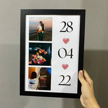 Quadro Memórias do Nosso Amor – Fotos + Data Personalizada