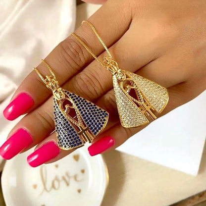 Colar Nossa Senhora Aparecida com 3 banhos a ouro 18K + 1 Ano de Garantia